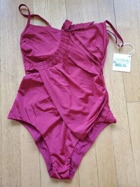 (nwt) La Perla Crimson Pleated One Piece Swim